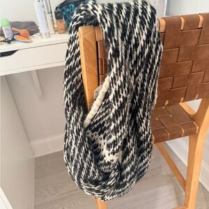 World Market Black and White Scarf